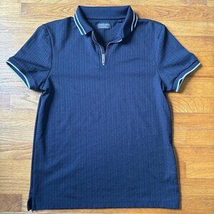 Navy zip polo